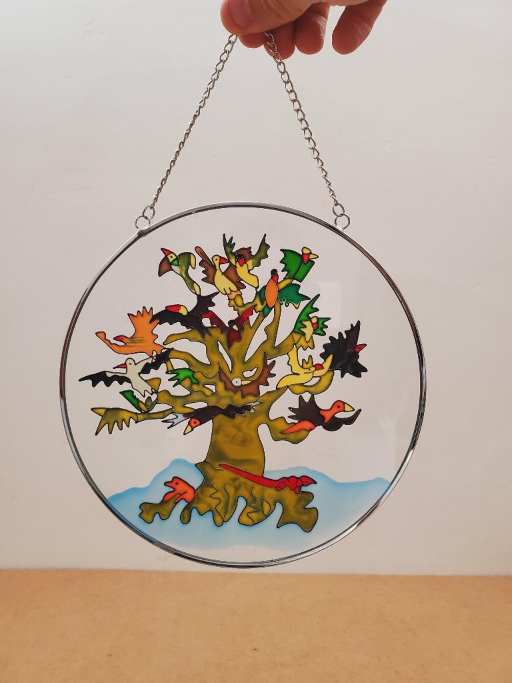 Tree of life SUNCATCHER, Glass Suncatcher STAINED Glass Look, Large 20 cm 8